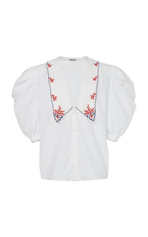 miu miu collared shirt|miu miou tops.